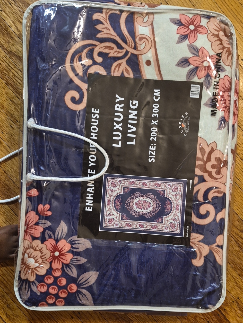 Luxury Living Floral Comforter - Navy and Pink